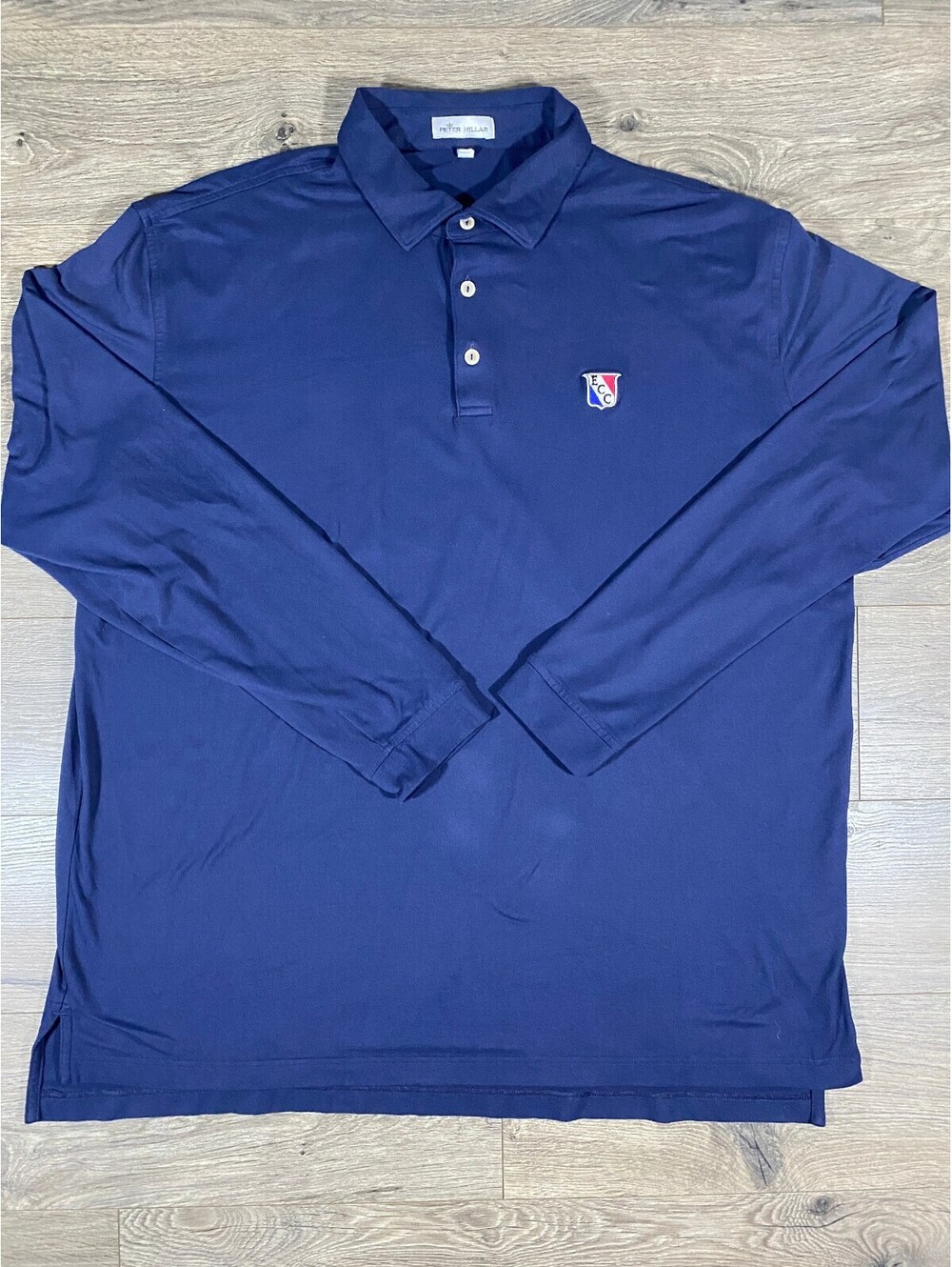 Peter Millar Polo Mens XL Navy Long Sleeve Golf Shirt ECC Performance Stretch